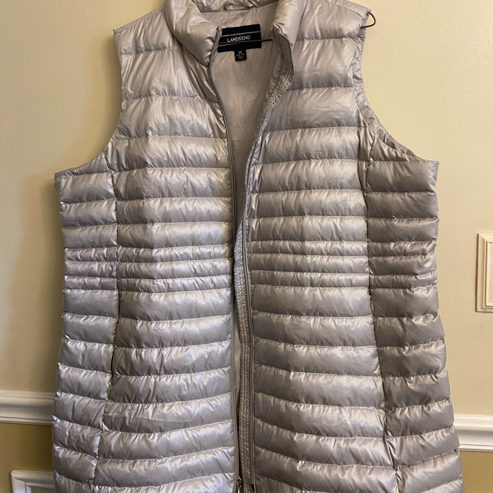 Lands’ End long down vest 35”